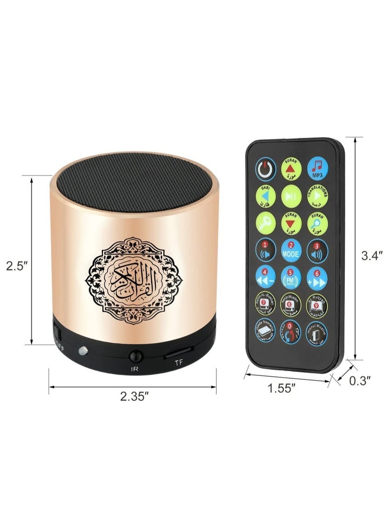 ELTRAZONE Remote Control Speaker Portable Quran Speaker MP3 Player 8GB TF FM Quran Koran Translator USB Rechargeable Speaker-Glod - Image 4