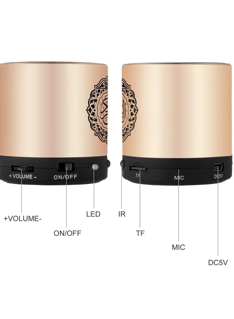 ELTRAZONE Remote Control Speaker Portable Quran Speaker MP3 Player 8GB TF FM Quran Koran Translator USB Rechargeable Speaker-Glod - Image 3