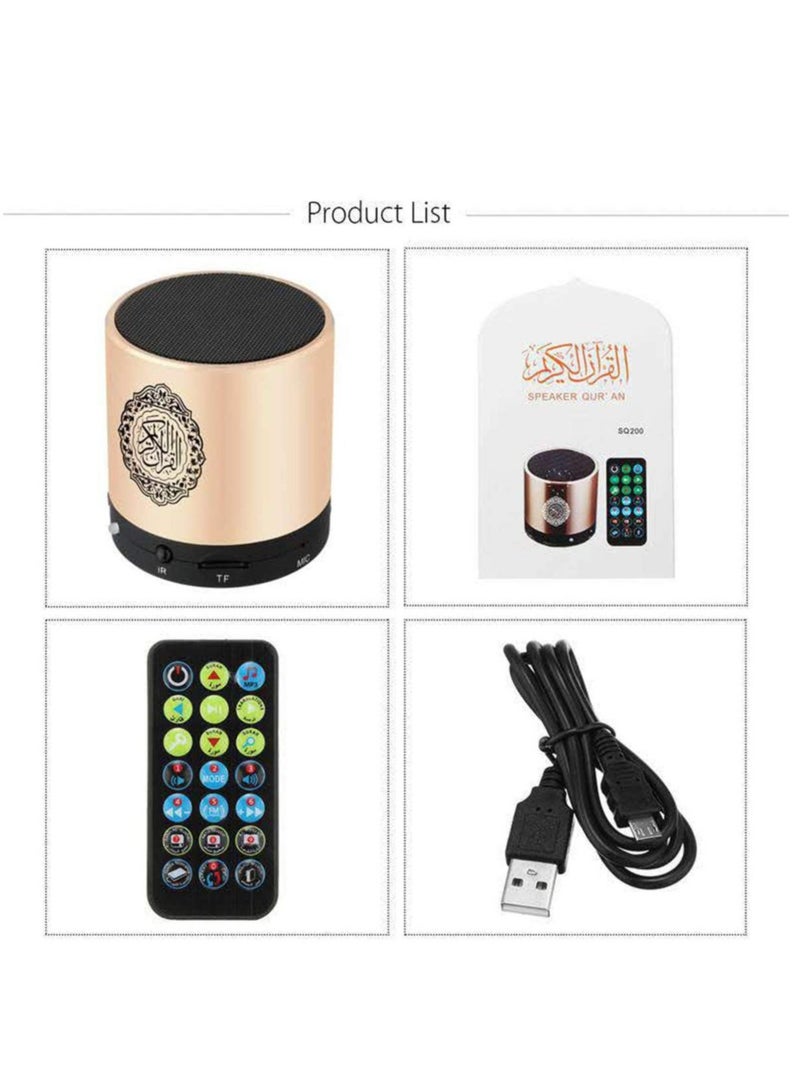 ELTRAZONE Remote Control Speaker Portable Quran Speaker MP3 Player 8GB TF FM Quran Koran Translator USB Rechargeable Speaker-Glod - Image 5