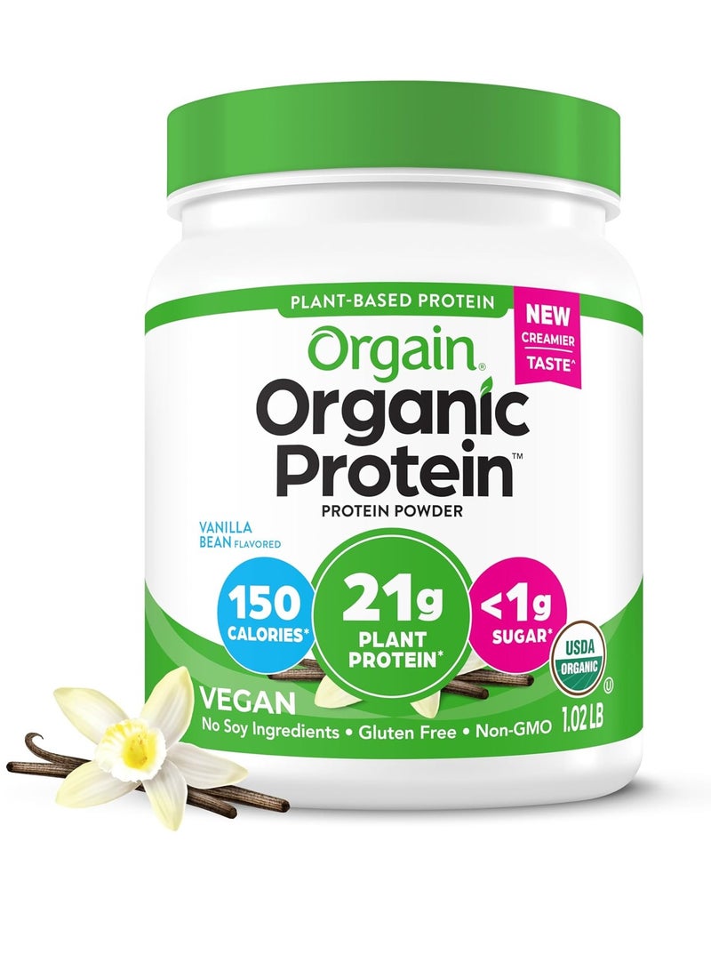 Orgain Organic Plant Protein 10 serving 1.02LB Vanilla Bean - Image 1