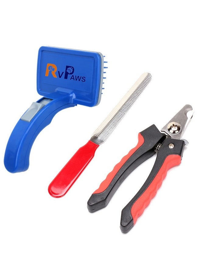 فرشاة العناية بالشعر وقص الأظافر من سليكر للكلاب والقطط، مزودة بميزة التنظيف الذاتي، تزيل الشعر المتساقط والتشابك والتكتل، أطراف شعيرات مرنة مطلية للكلاب من السلالات الصغيرة إلى الكبيرة - Image 1