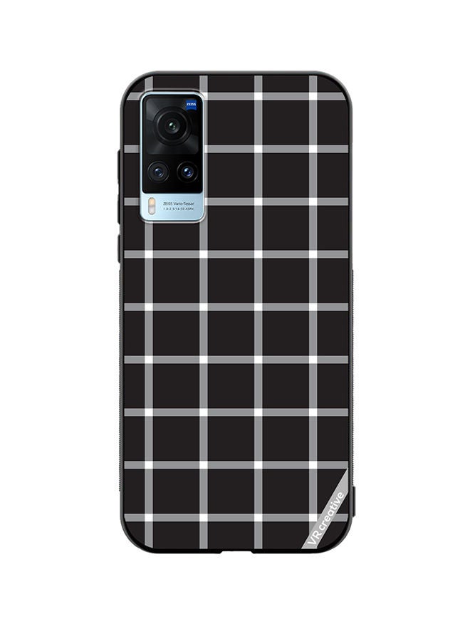 VR CREATIVE Protective Case Cover For Vivo X60 Black White Checkered Design Multicolour - Image 1