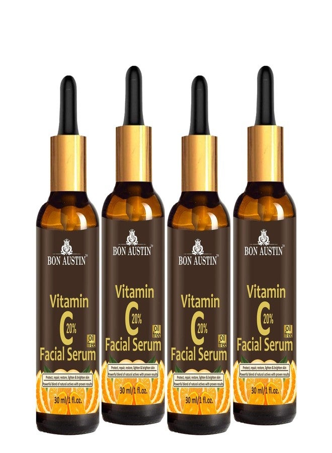 Bon Austin Vitamin C 20% Oil Free Facial Serum- To Protect, Restore, Repair, Lighten & Brighten Skin Combo pack of 4 bottles of 30 ml(120 ml) - Image 1