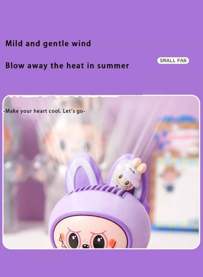 LABUBU Labubu Monster Figure Handheld Fan – USB Rechargeable Mini Fan, Lightweight & Portable Electric Fan for Kids, Travel, Outdoor & Office Use  - Image 5