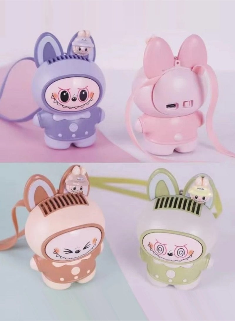 LABUBU Labubu Monster Figure Handheld Fan – USB Rechargeable Mini Fan, Lightweight & Portable Electric Fan for Kids, Travel, Outdoor & Office Use  - Image 4