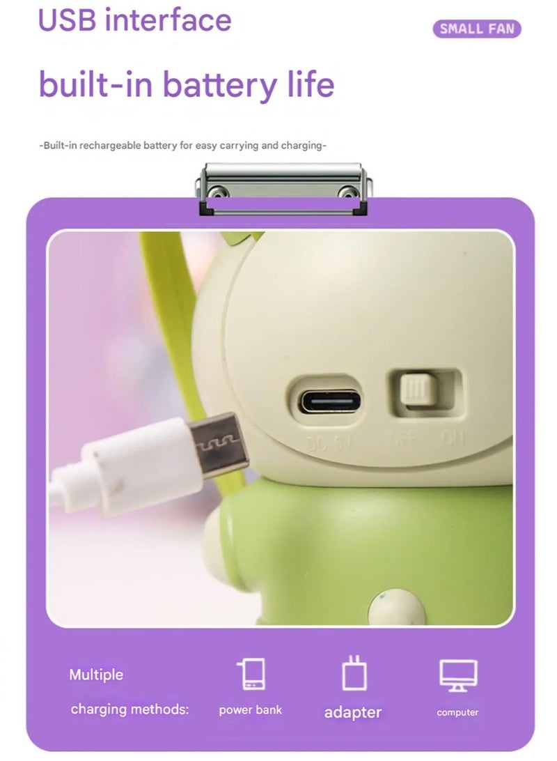 LABUBU Labubu Monster Figure Handheld Fan – USB Rechargeable Mini Fan, Lightweight & Portable Electric Fan for Kids, Travel, Outdoor & Office Use  - Image 3