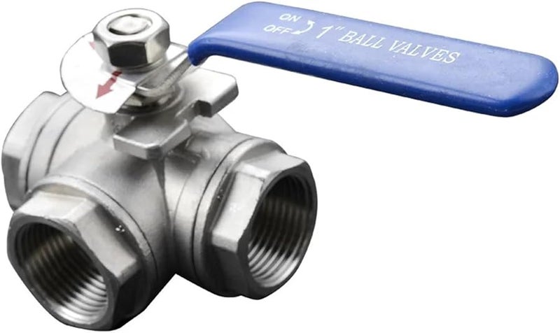 1 Inch T Type 304 Stainless Steel Three Way Ball Valve DN25 - Image 1
