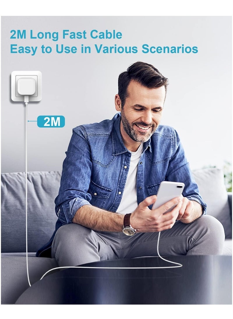 ELTRAZONE - iPhone Fast Charger, iPhone Charger Plug and Cable 2M [Apple MFi Certified], HOSOW 20W USB C Fast Charger iPhone Power Adapter with USB C to Lightning Cable for iPhone 14 13 12 Pro Max/Mini/11/XS/SE/8 - Image 1