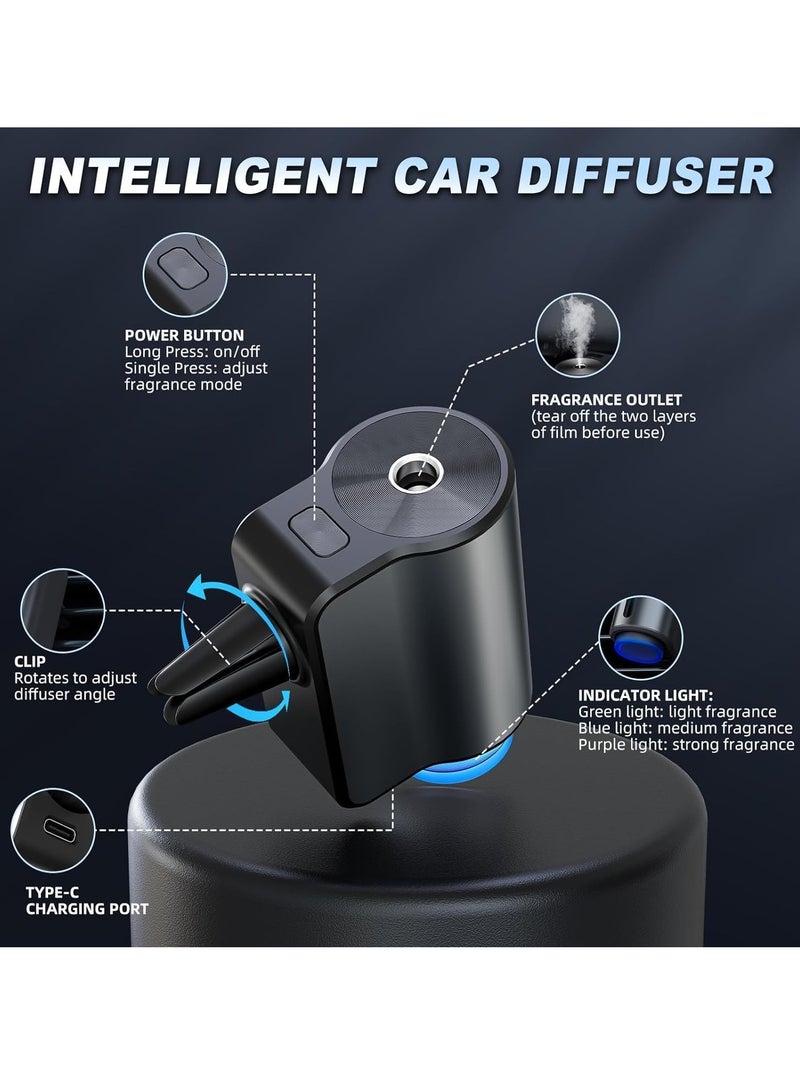 Generic Smart Car Air Freshener Diffuser Air Freshener Diffuser with 3 Bottle x10ml Essential Oil Rechargeable Car Aroma Diffuser,Easy to Install(Men)  - Image 4