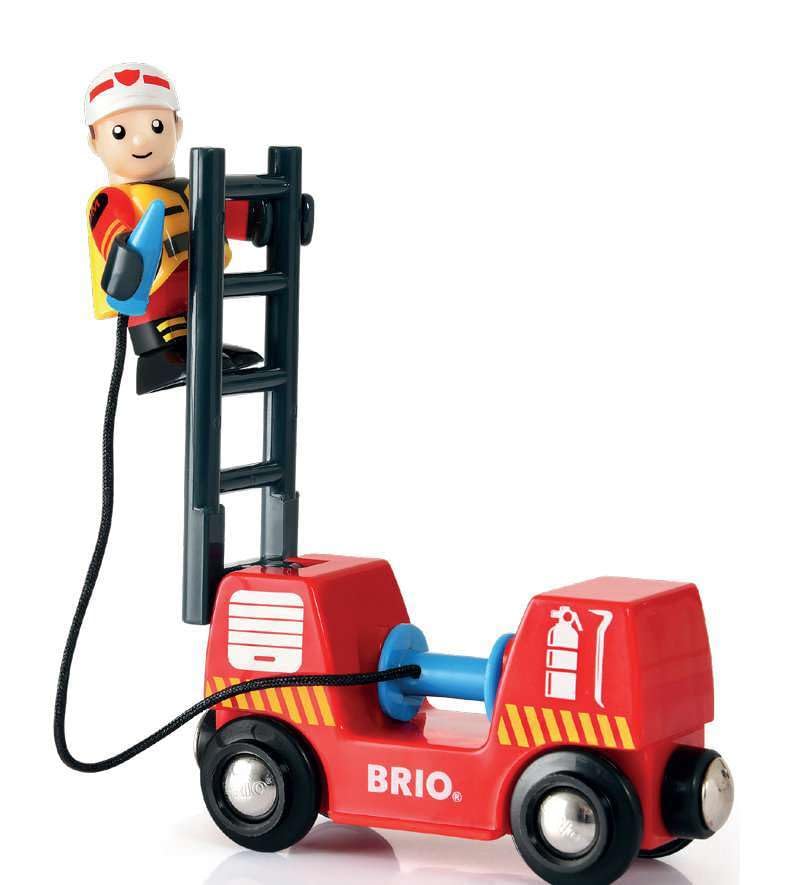 BRIO World Rescue Firefighter Set - 18-Piece FSC-Certified Wood Train Set & Accessories - Fire Train Engine with Lights and Sound, Wooden Tracks & More - Works with All Wooden Train Sets - Ages 3 & Up - Image 4