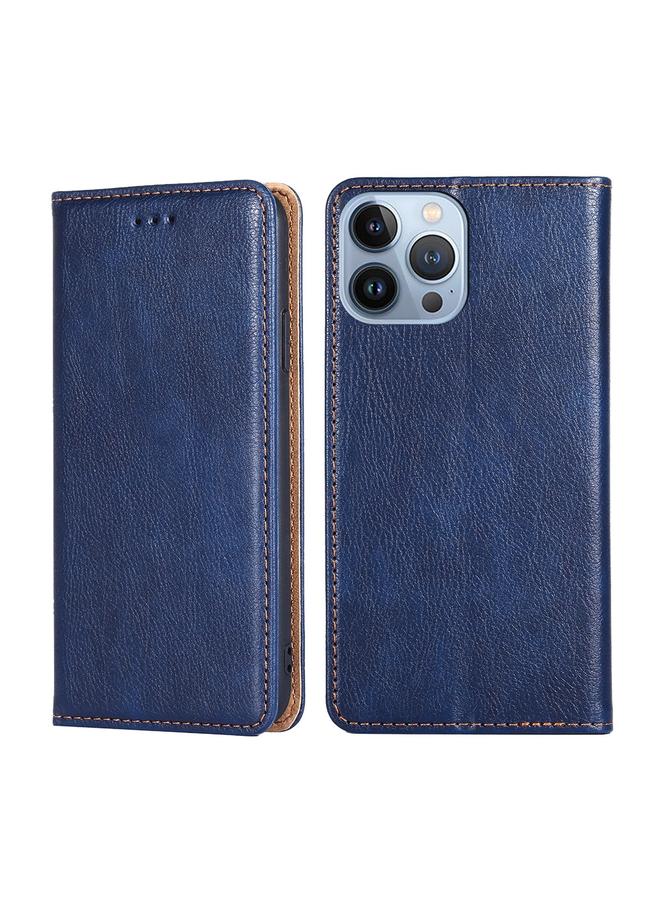 The Bros Case For iPhone 14 Pro Max Gloss Oil Solid Color Magnetic Leather Phone Case