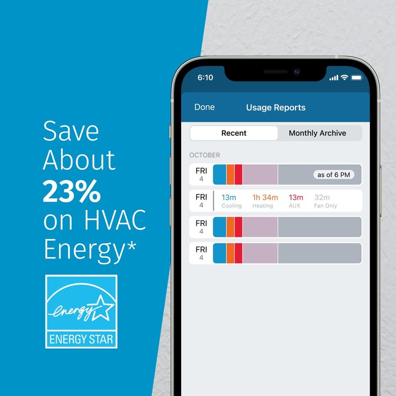 Emerson Sensi Smart Thermostat, 100 Years Of Expertise, Wi-Fi, Data Privacy, Programmable, Easy DIY Install, Works With Alexa, Energy Star Certified, Mobile App, ST55 - Image 3