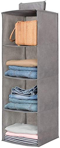 Flipco Hanging Closet OrganizerSweater Sock Organizer with a Hook and LoopsCollapsible Storage Shelves for Clothes Pants and Shoes30 X 30 X 80 cm - Image 1