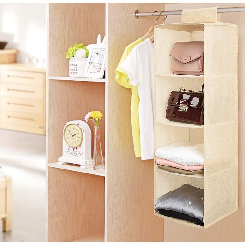 Flipco Hanging Closet OrganizerSweater Sock Organizer with a Hook and LoopsCollapsible Storage Shelves for Clothes Pants and Shoes30 X 30 X 80 cm - Image 2