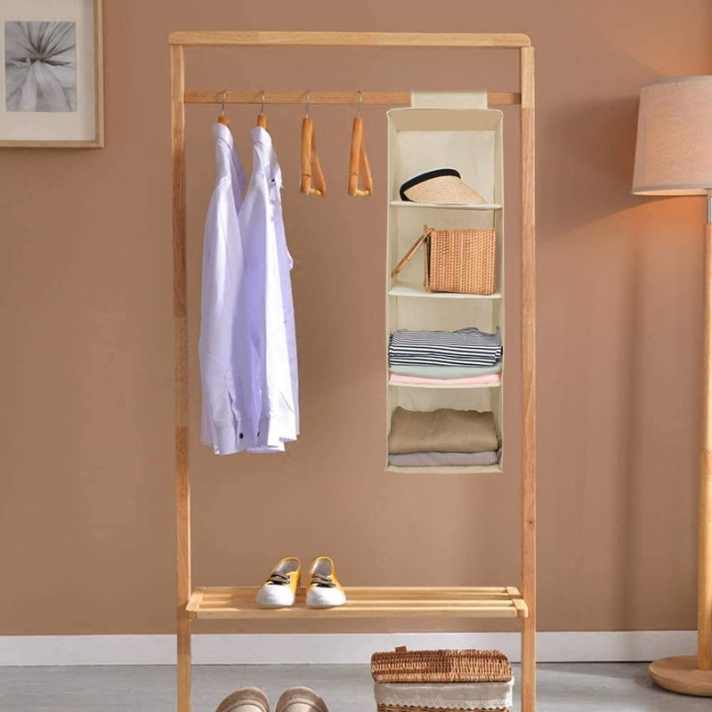 Flipco Hanging Closet OrganizerSweater Sock Organizer with a Hook and LoopsCollapsible Storage Shelves for Clothes Pants and Shoes30 X 30 X 80 cm - Image 4