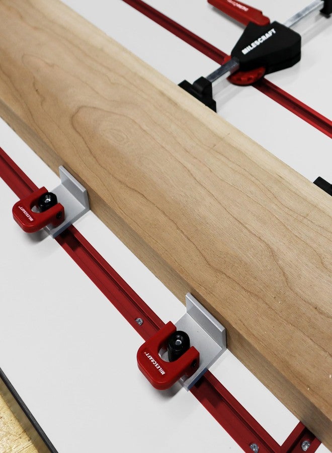 مايلكرافت مشبك ميلزكرافت 4030 الخطي على شكل حرف T (عبوة من قطعتين) - مشبك قابل للتعديل على شكل حرف T لأعمال النجارة. استخدم ضغطًا أفقيًا لجميع مشاريع التثبيت. يتضمن مشبكي كام ستوب. - Image 3