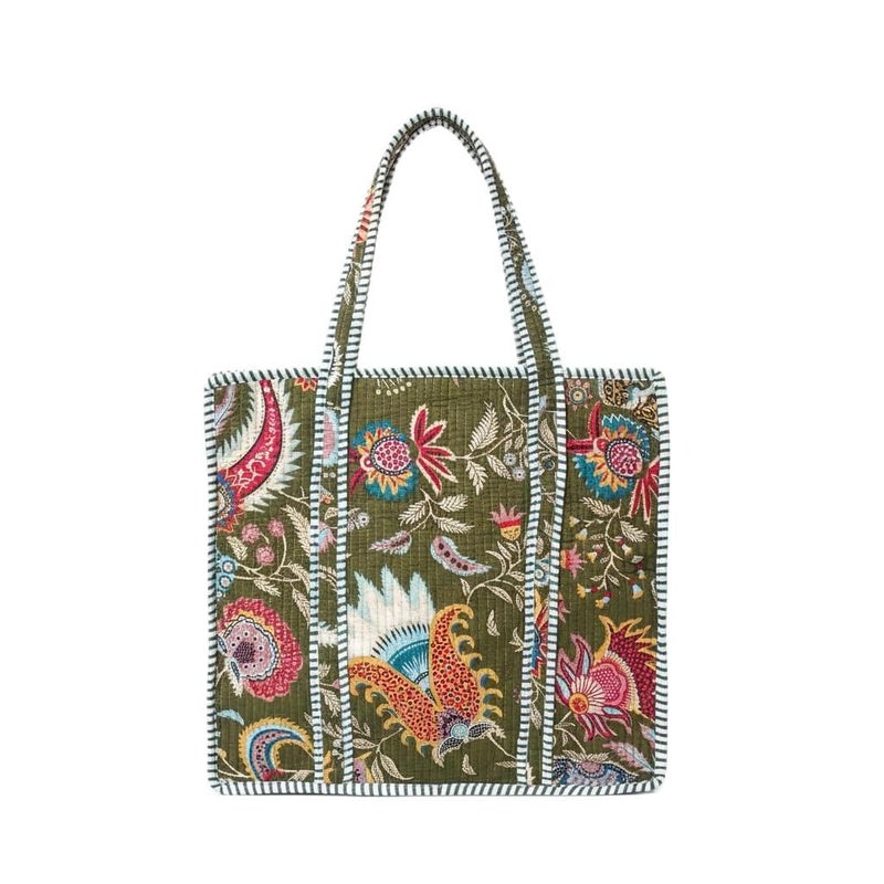 COTSILER Tote Bags Women Lightweight Travel Bag Purse Cotton Shoulder Tote Bag For Shopping Grocery & Beach Bag (Design No 26) - Image 1