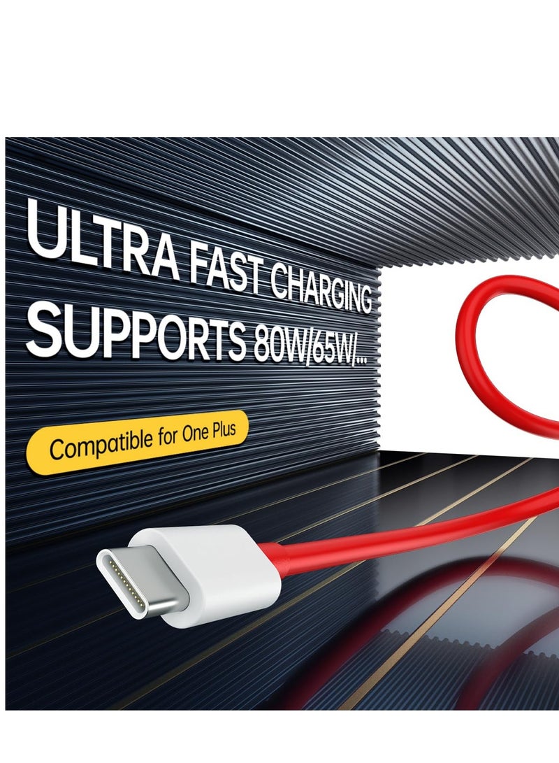 كابل شحن 7.3A USB Type C Warp Charge SuperVooc سريع الشحن متوافق مع Oneplus 14 13 12 12R 11 10 Pro 9 10T Open 9R 10R 8T 8 7T 7 6 6T Nord N20 SE N10 N300 CE 2 Lite 2T N100 N200 ، 3.3 قدم - Image 4