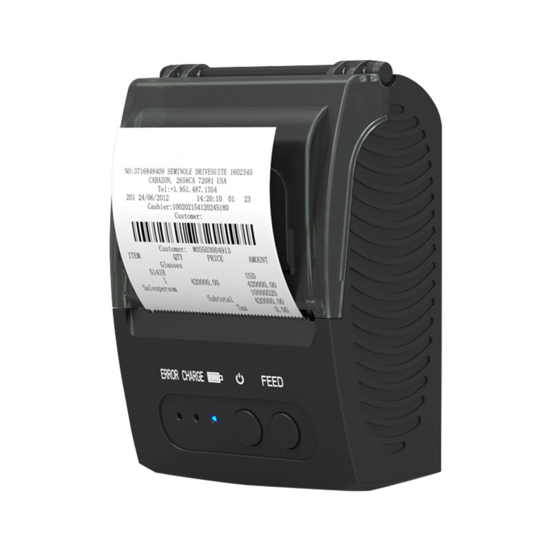 Bisofice Mobile Printer 58mm Paper Width 90mm/s Print Speed 203dpi Resolution - Portable Lightweight Ink-free Receipt Printer for Restaurant Shop On-the-go Bill Printing - Image 1
