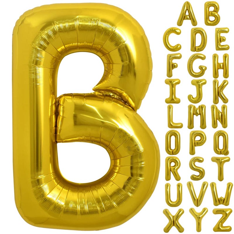 TONIFUL 40 Inch Large Gold Letter B Balloons Helium Filled Foil Mylar Big Balloons for Birthday Party Anniversary Decorations - Image 3