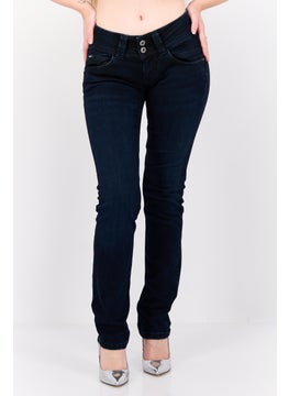 Pepe Jeans Women Straight Fit Solid Stretchable Jeans, Navy  - Image 1