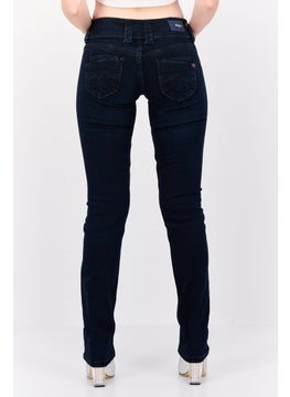 Pepe Jeans Women Straight Fit Solid Stretchable Jeans, Navy  - Image 3