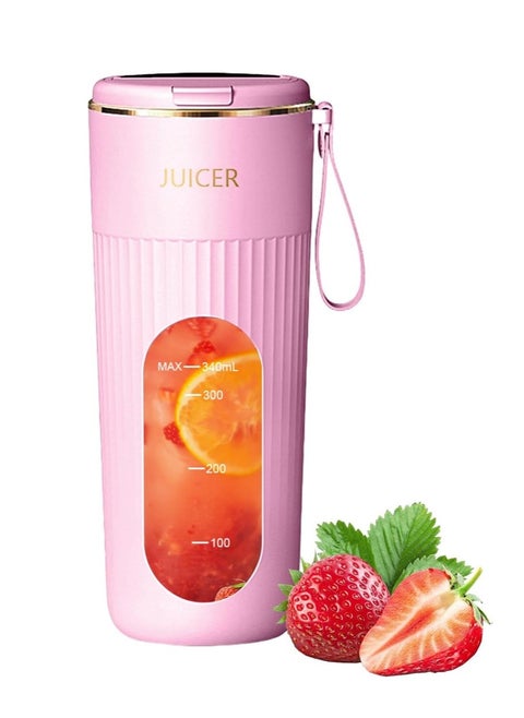 Portable Blender, Blender Juicer Juice Cup Fruit Blender Portable Fruit Cup, USB Rechargeable Personal Size Juice Cup, Personal Blender for Smoothies and Smoothies, 340ml Travel Juice Cup