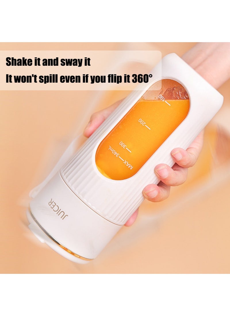 Portable Blender, Blender Juicer Juice Cup Fruit Blender Portable Fruit Cup, USB Rechargeable Personal Size Juice Cup, Personal Blender for Smoothies and Smoothies, 340ml Travel Juice Cup