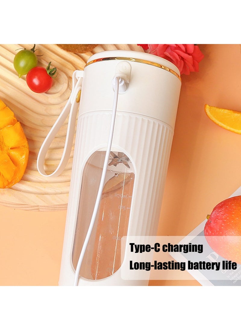 Portable Blender, Blender Juicer Juice Cup Fruit Blender Portable Fruit Cup, USB Rechargeable Personal Size Juice Cup, Personal Blender for Smoothies and Smoothies, 340ml Travel Juice Cup