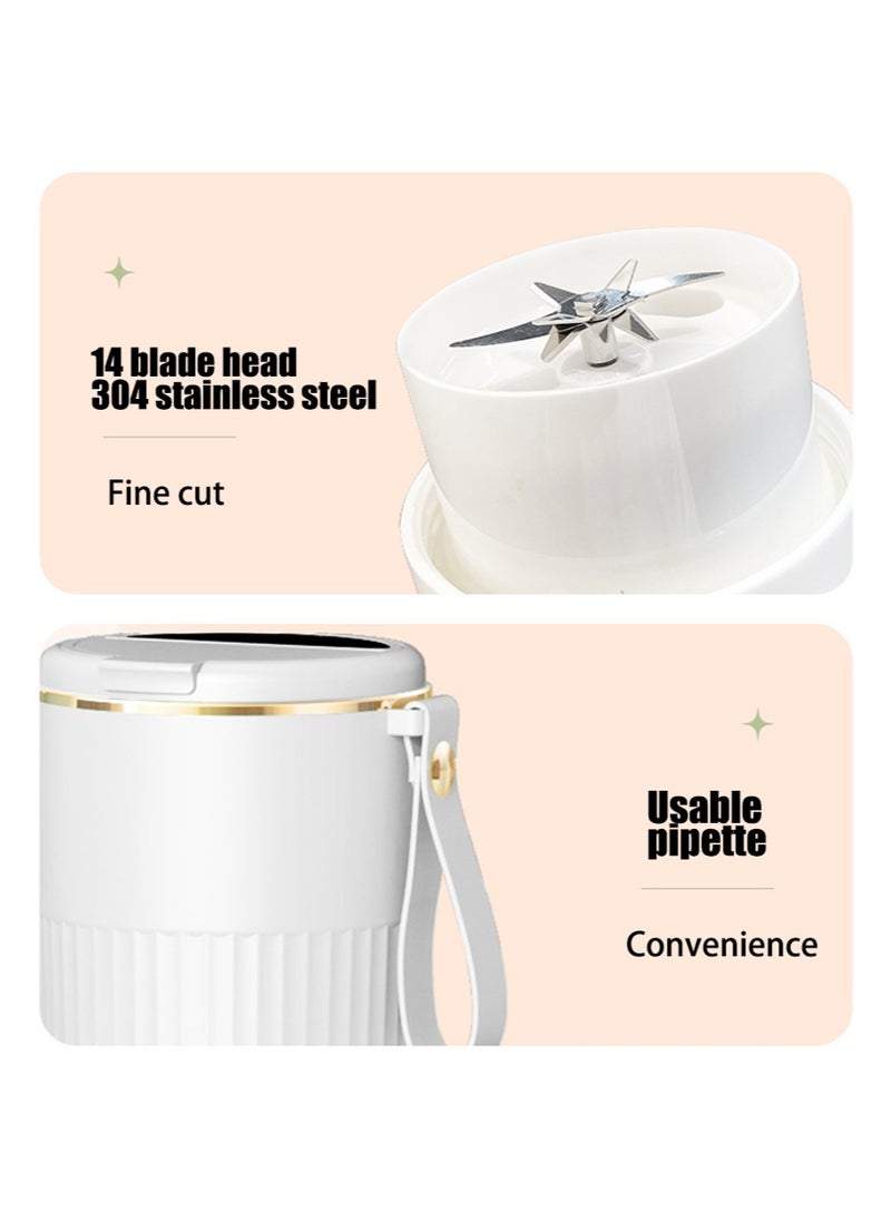 Portable Blender, Blender Juicer Juice Cup Fruit Blender Portable Fruit Cup, USB Rechargeable Personal Size Juice Cup, Personal Blender for Smoothies and Smoothies, 340ml Travel Juice Cup