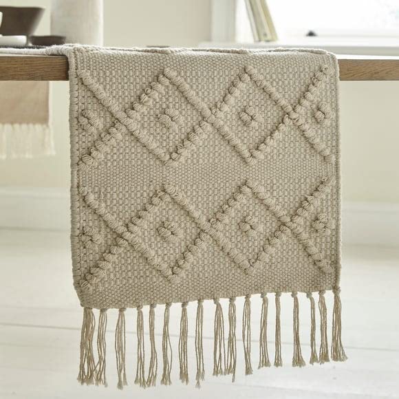POSHREYA Cotton Table Runner for 4 6 Seater Dining Table|Centre Table|Living Room|Table Dcor|Eating Area|(14*72 INCHES)|TRPS 015, Medium, White - Image 1