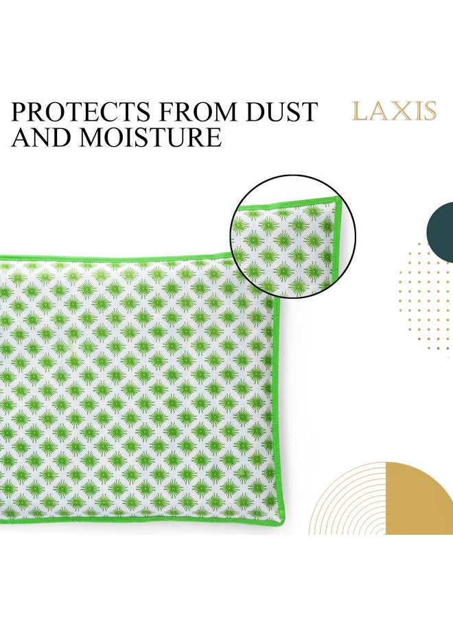 LAXIS HOMFIL Brand - LAXIS Non-Woven Printed Single Saree Cover, Saree Bag Pack of 10Pcs, Transparent Saree Covers With Zip, Saree Covers For Storage, Wardrobe Organiser, Size-36x42x2cm (Green) - Image 5