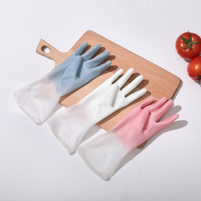 Gradient Waterproof Household Gloves Gradient blue - Image 5