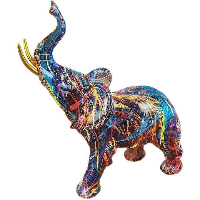 ELEPHANT DECOR COLORFUL ART ELEPHANT FIGURINESRESIN COLORFUL ELEPHANT STATUES HOME DECOR FOR FILLING SPACE DECOR IN THE LIVING ROOM BEDROOM KITCHEN OFFICE DESKTOP DECORATION