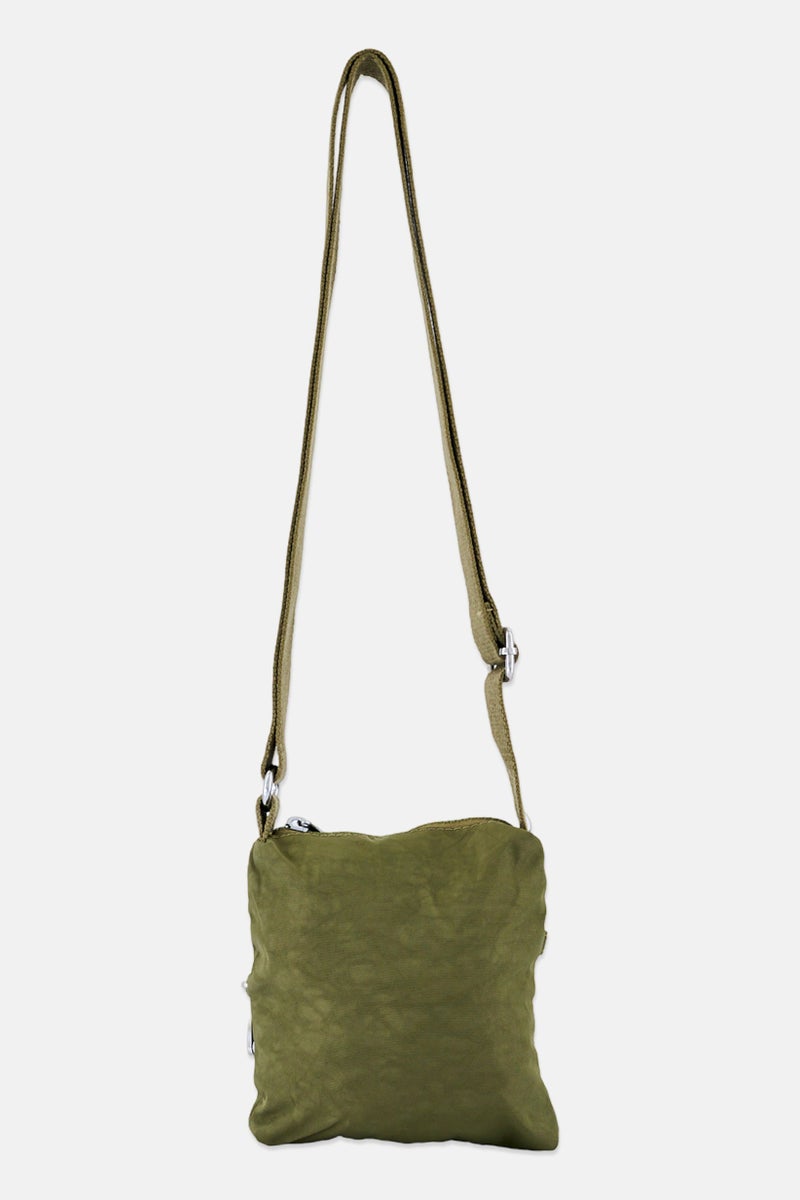 I Love Fashion Women Brand Logo Mini Cross Body Bag, Olive - Image 3