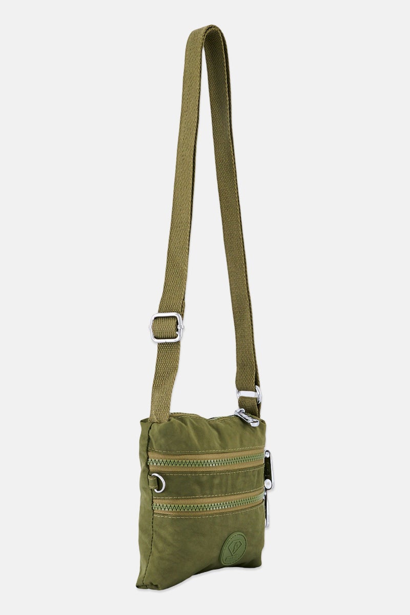 I Love Fashion Women Brand Logo Mini Cross Body Bag, Olive - Image 2