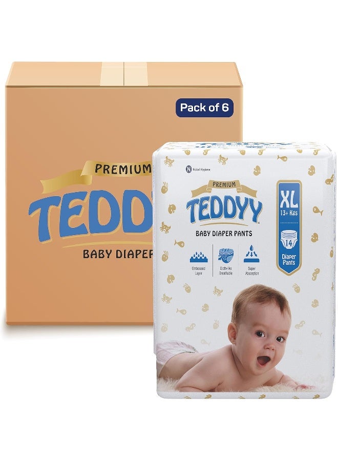 تيدي سراويل حفاضات كبيرة جدًا من تيدي بيبي، 84 قطعة (عبوة من 6 قطع)، 12-17 كجم، امتصاص طويل الأمد، مضاد للبكتيريا - Image 2