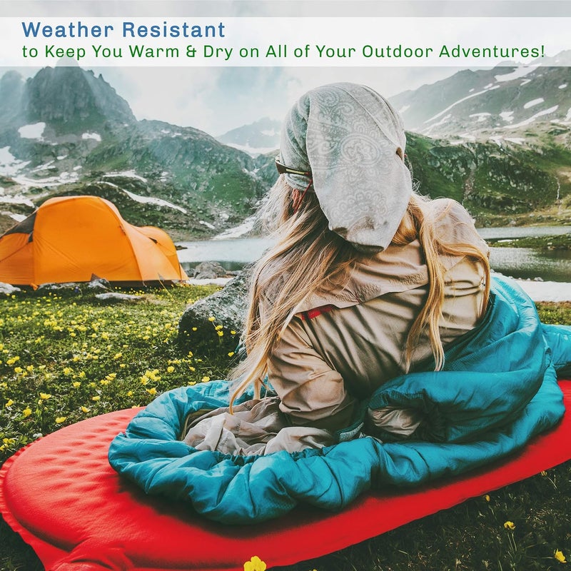 Wakeman Sleeping Bag - Lightweight Envelope-Style 32F Rated Outdoor Sleeping Bag with Hood and Carry Case for Backpacking, Camping and Hiking by (Navy) - Image 5