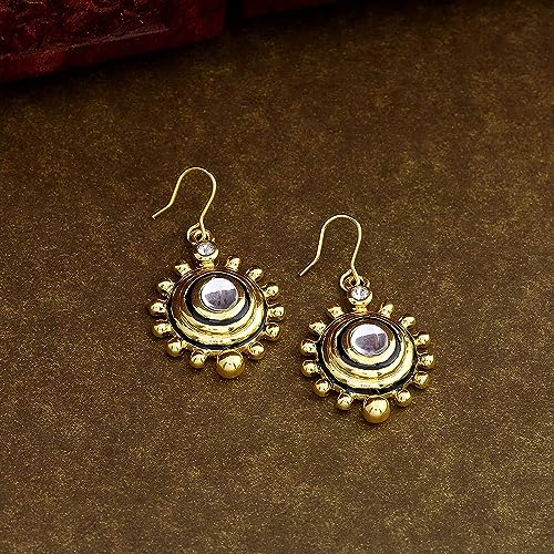 Estele Ethnic Stud Earrings For Women - Combo Earrings Pack of 2 (Silver & Gold), one size - Image 2