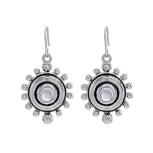 Estele Ethnic Stud Earrings For Women - Combo Earrings Pack of 2 (Silver & Gold), one size - Image 3