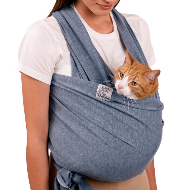 CollarDirect Cat Sling Carrier for Small Pets â€“ Anti-Anxiety Cat Sling, Kitten Pouch â€“ Pet Sling in Gray Black Blue Green Pink Yellow (Gray, Standard) - Image 1