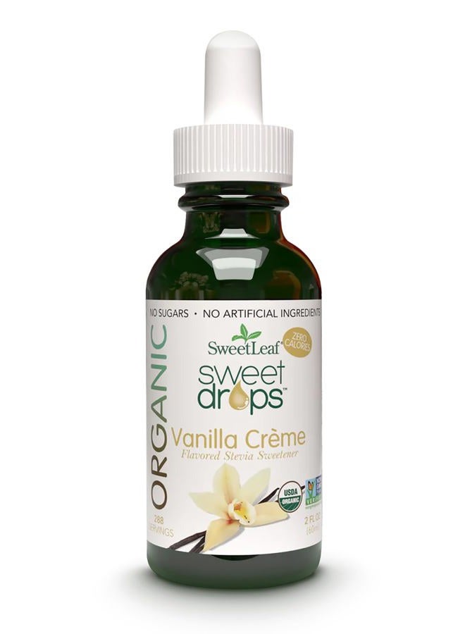 SweetLeaf Organic Sweet Drops Vanilla Crème Flavored Stevia Sweetener, 2 Oz - Image 1