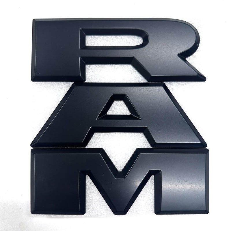 AUTOGEM 2019â€“2025 RAM 2500 3500 4500 Front Grille Emblem Black Finish Replacement Badge - Image 1