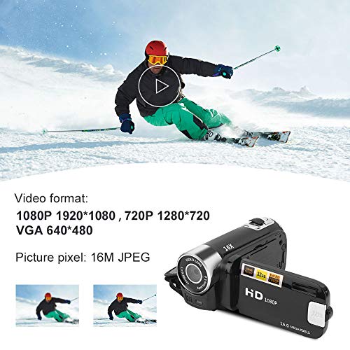 Focket 16X Digital Zoom Video Camera Camcorder, 2.7in LCD Screen 16MP Digital Camera Recorder 128GB Vlogging Camera, Video Recording Camcorder for Teens Beginners - Image 2