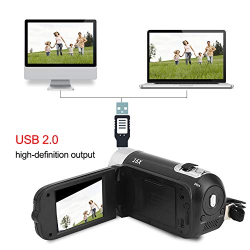 Focket 16X Digital Zoom Video Camera Camcorder, 2.7in LCD Screen 16MP Digital Camera Recorder 128GB Vlogging Camera, Video Recording Camcorder for Teens Beginners - Image 5