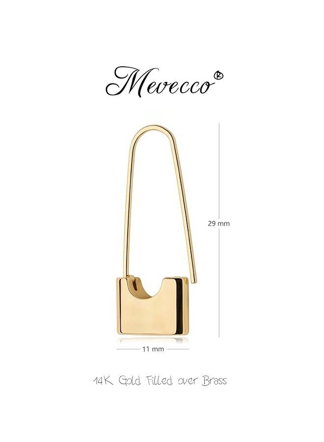 ميفيكو MEVECCO المرأة هاجي أقراط الذهب هوب 14K الذهب شغل صغيرة بسيطة اليدوية هيبوالرجينيك مجوهرات يومية - Image 4