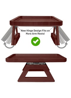 Generic Arm Table Clip On Tray Sofa Table for Wide Couches. Couch Arm Tray Table, Portable Table, TV Table, and Side Tables for Small Spaces. Stable Sofa Arm Table for Eating and Drink Table (Brown).  - Image 4