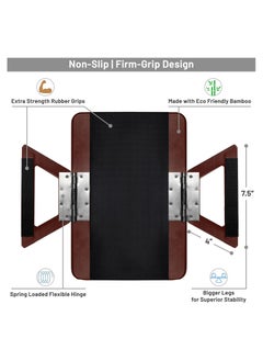 Generic Arm Table Clip On Tray Sofa Table for Wide Couches. Couch Arm Tray Table, Portable Table, TV Table, and Side Tables for Small Spaces. Stable Sofa Arm Table for Eating and Drink Table (Brown).  - Image 2