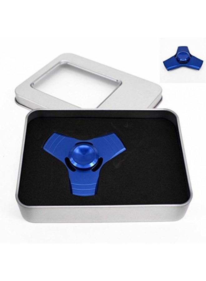 High Quality Tri Hand Finger Spinner, Fidget Spinner Toy Stress Relief High Speed Hand Spinner Tech Easy Simple Smart (Blue) - Image 1