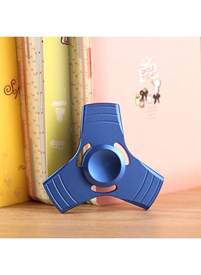 High Quality Tri Hand Finger Spinner, Fidget Spinner Toy Stress Relief High Speed Hand Spinner Tech Easy Simple Smart (Blue) - Image 2